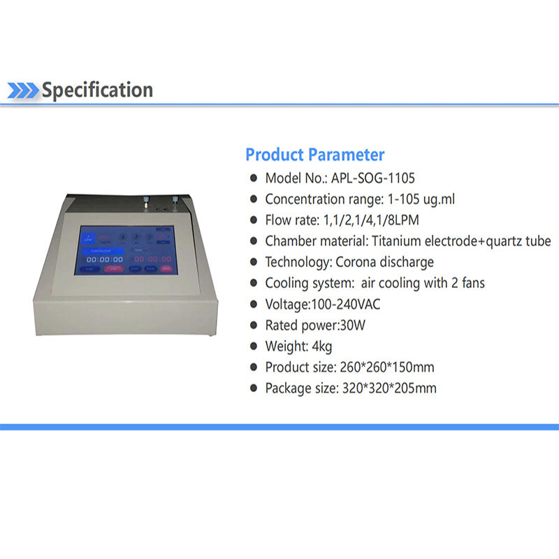 LCD Touch Screen Multilingual Medical Ozone Generator With Destructor And Vacuum 1-105ug.ml