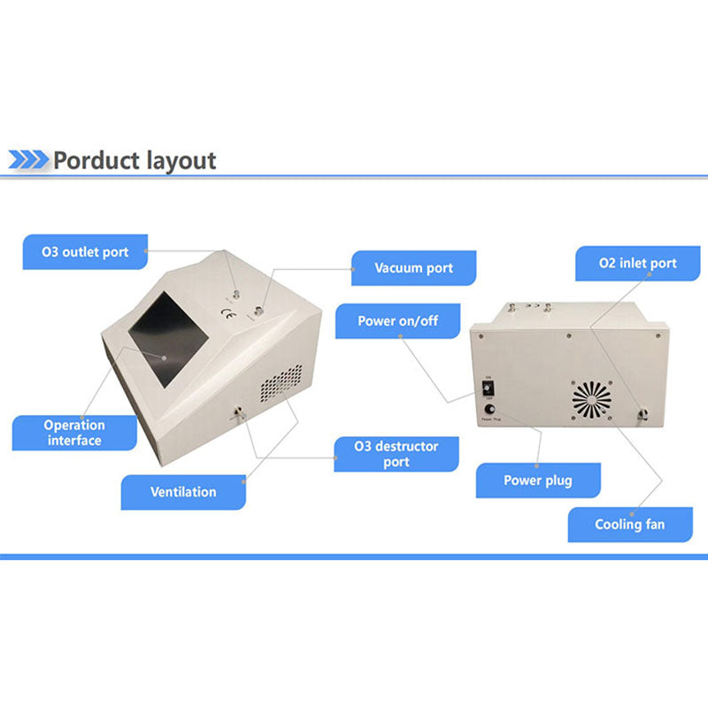 LCD Touch Screen Multilingual Medical Ozone Generator With Destructor And Vacuum 1-105ug.ml